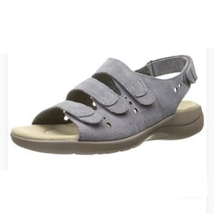 CLARKS Saylie Witman Fisherman Taupe Suede Sandals Size 7